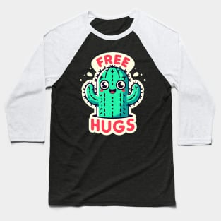 Happy Free Hugs Prickly Cactus Baseball T-Shirt